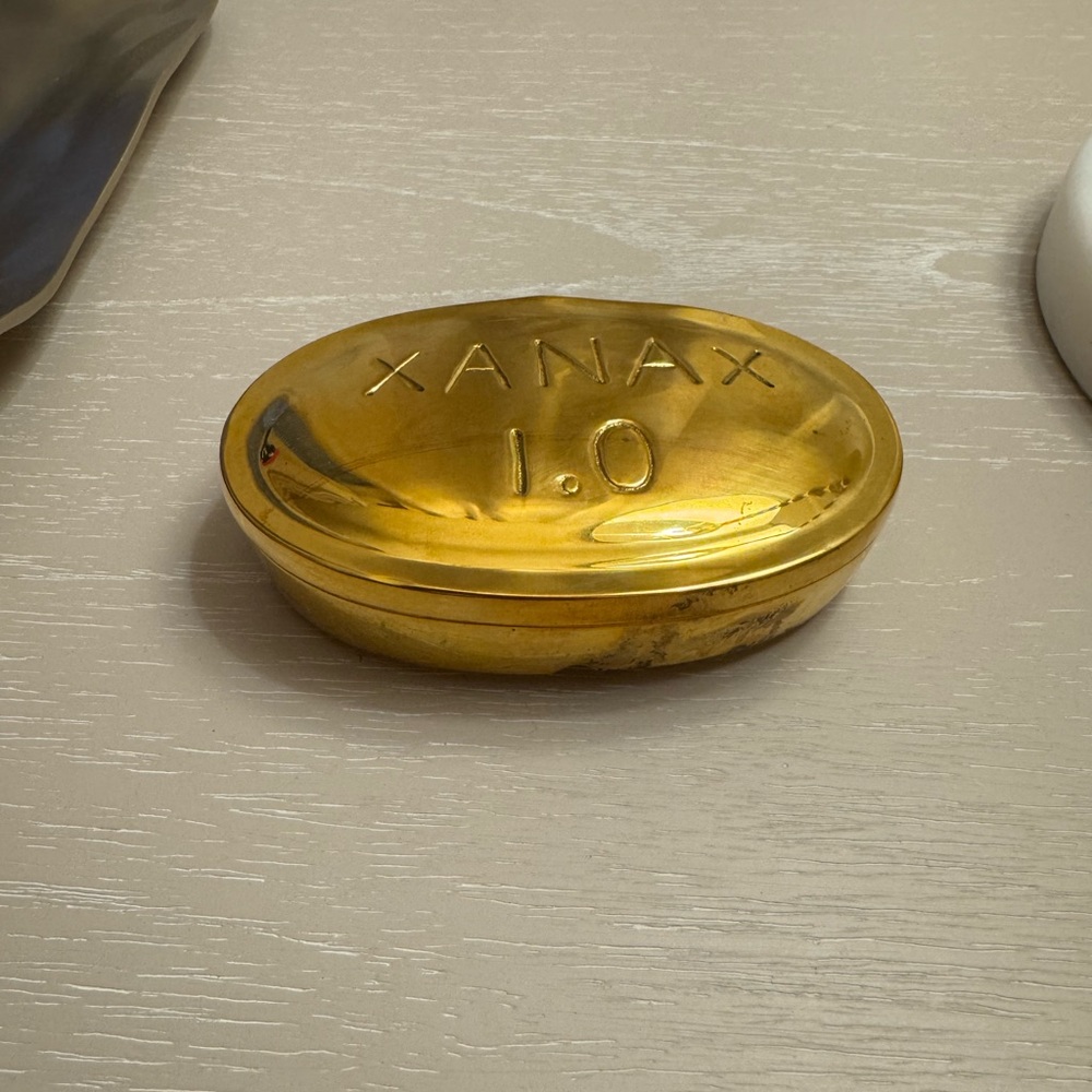 Gold Oval Xanax 1.0 Trinket Box